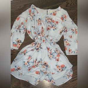 perfect Easter floral dress with built-in shorts and adjustable waist.